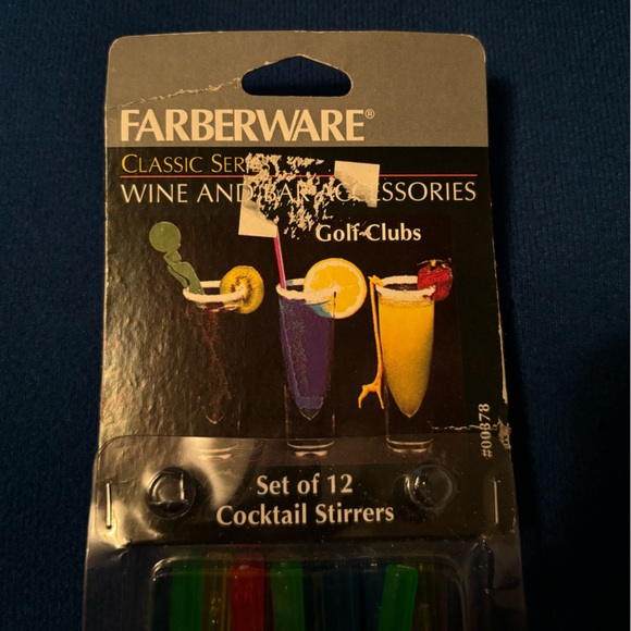 Vintage Farberware Swizzle Sticks Cocktail Stirrers 11 Golf Clubs NOS - Picture 2 of 7